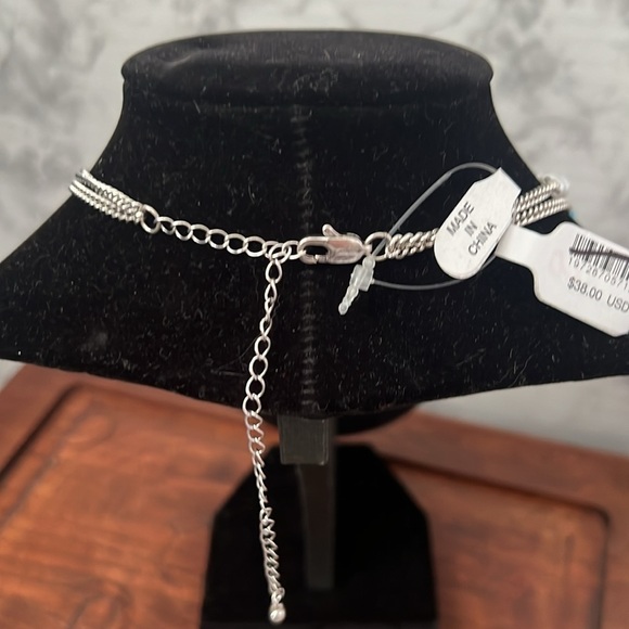 Free People Steal the Show Choker Necklace Blue Turquoise Adjustable NWT - Picture 5 of 7